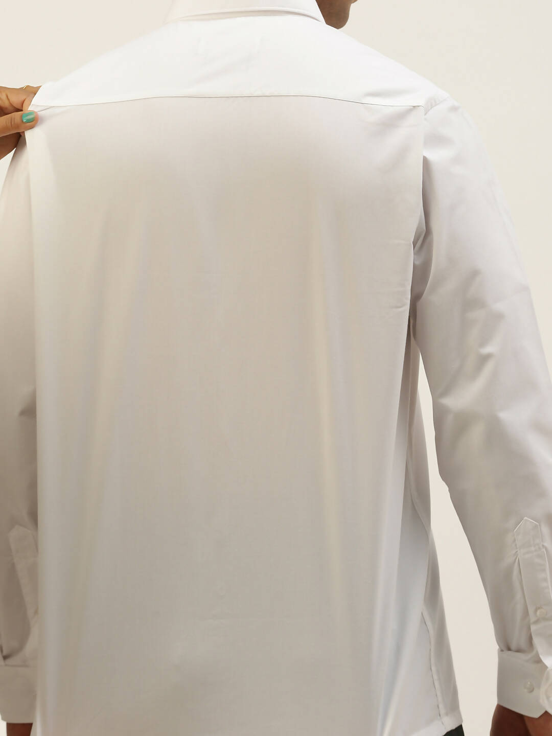 Ramraj Cotton Mens Full Sleeve Formal Poly Cotton White Shirt | Swadesiicart