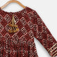 Ahalyaa Maroon Rayon Printed Kurta Palazzo Sets for Kids For Girls | Swadesiicart