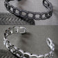 NVR Men's Set of 2 Silver & Black Rhodium-Plated Metal Cuff Bracelet - NR Retail-NVR