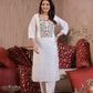 Ethnic Festive Wear Chanderi with Cotton Lining White Stitched Suit With Dupatta - Tanisha | Swadesiicart