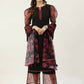 FIORRA Women's Black Crepe Straight Kurta Palazzo Set With Dupatta - Swadesiicart
