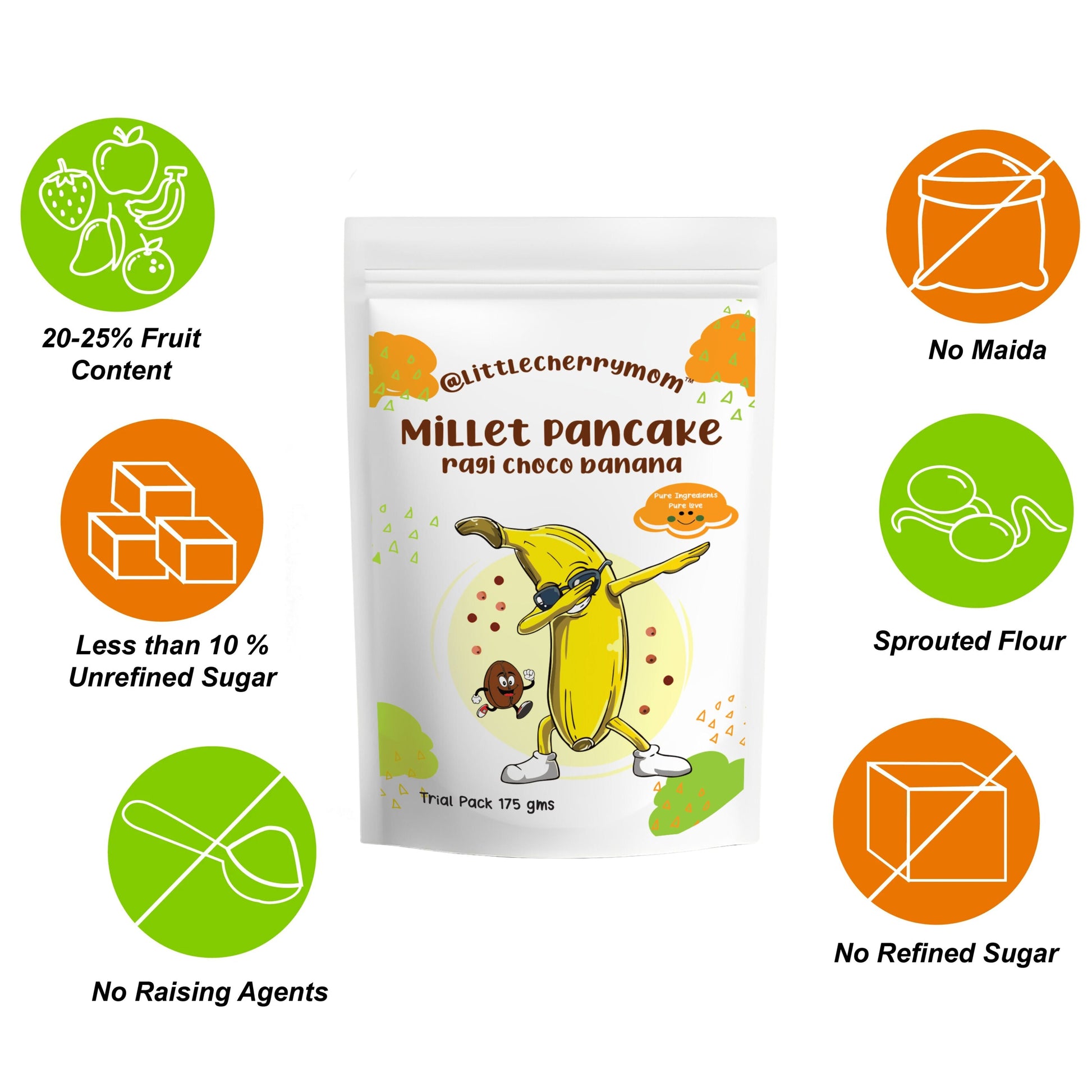 Littlecherrymom Pancake Mix Ragi Choco Banana - Swadesiicart