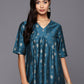 Ahalyaa Women's Traditional wear Tunic - Teal Blue | Swadesiicart