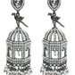 Mominos Fashion Johar Kamal Silver Color Bird Nest Earrings With Pearls - Mominos Fashion