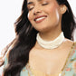 White Brass Gold-Polished Necklace - Ruby Raang | Swadesiicart