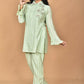 Morchari Women And Hand Embroidery Co-Ords-Green - Swadesiicart