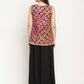 Ahalyaa Women's Black Crepe Digital Shibori Print Top Palazzo Set | Swadesiicart