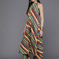 Ahalyaa Women Striped High Slit Kurta with Palazzos - Green Color | Swadesiicart