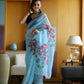Vamsee Dhruti2 Sky Organza Saree - Swadesiicart