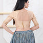 Joban Fashion Light-Gold Shimmer Elbow Sleeveless Front Open Blouse - Swadesiicart