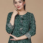 Miravan Women's Rayon Bandhani Print Straight Kurta Green - Swadesiicart
