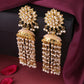 NVR Women Gold-Polished Contemporary Jhumkas Earrings | Swadesiicart