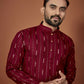 Anaita Maroon Embroidered Cotton Straight Kurta