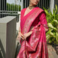 Vishnu Weaves Women's Pink Paithani Silk Zari Woven Saree with Blouse - Swadesiicart