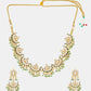 Ruby Raang Gold Polished Kundan Work Gold Half Moon Kundan Necklace With Earrings | Swadesiicart