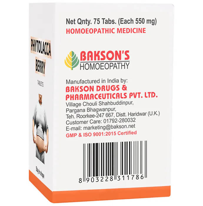 Bakson's Homeopathy Phytolacca Berry Tablets | Swadesiicart