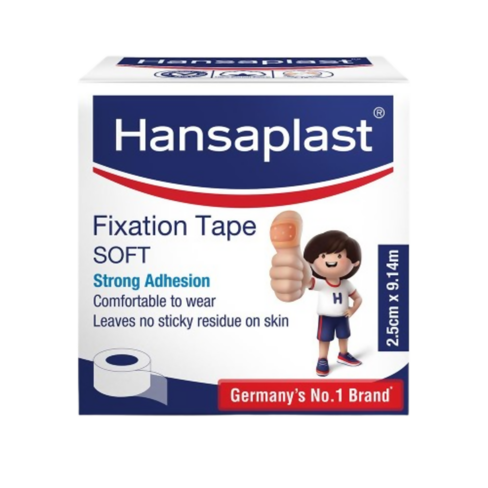 Hansaplast Soft Fixation Tape for Wound Dressing - 2.5cm X 9mtr (12 Count (Pack of 1)) | Swadesiicart