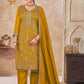 Anaita Mustard Vichitra Silk Readymade Suit with Embroidery & Lace Work