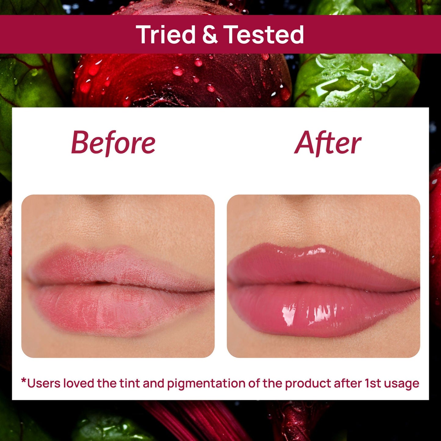 Good Vibes Beetroot Plumping Lip Balm - Reduces Pigmentation, Perfectly Tinted Lips | Swadesiicart