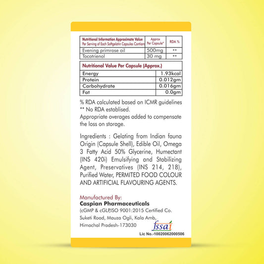 Fytika Epo 1000 Evening Primrose Oil and Tocotrienol Capsules - Swadesiicart