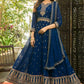 Blue Heavy Faux Georgette Anarkali Embroidered Kurta Set - Dhvani