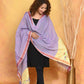 Very Much Indian Handloom Pure Cotton Paithani Dupatta - Lavender | Swadesiicart