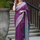 Beatitude Purple Cotton Jacqaurd Border Tangail Handloom Saree