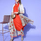 Ahalyaa Women Beige Colour Chanderi Digital Printed Kurta Palazzo Set | Swadesiicart