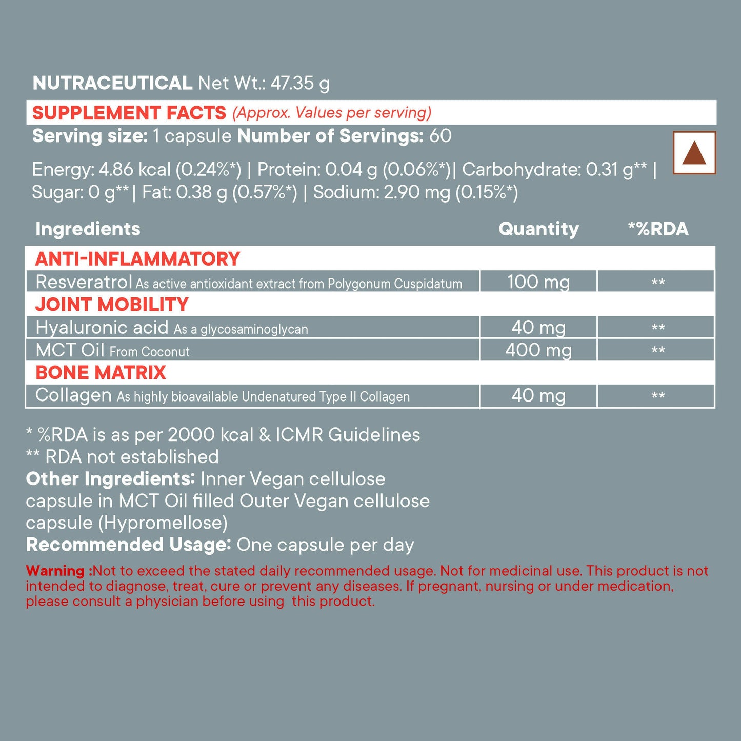Wellbeing Nutrition Slow | Bone & Joint Support Capsules - Swadesiicart