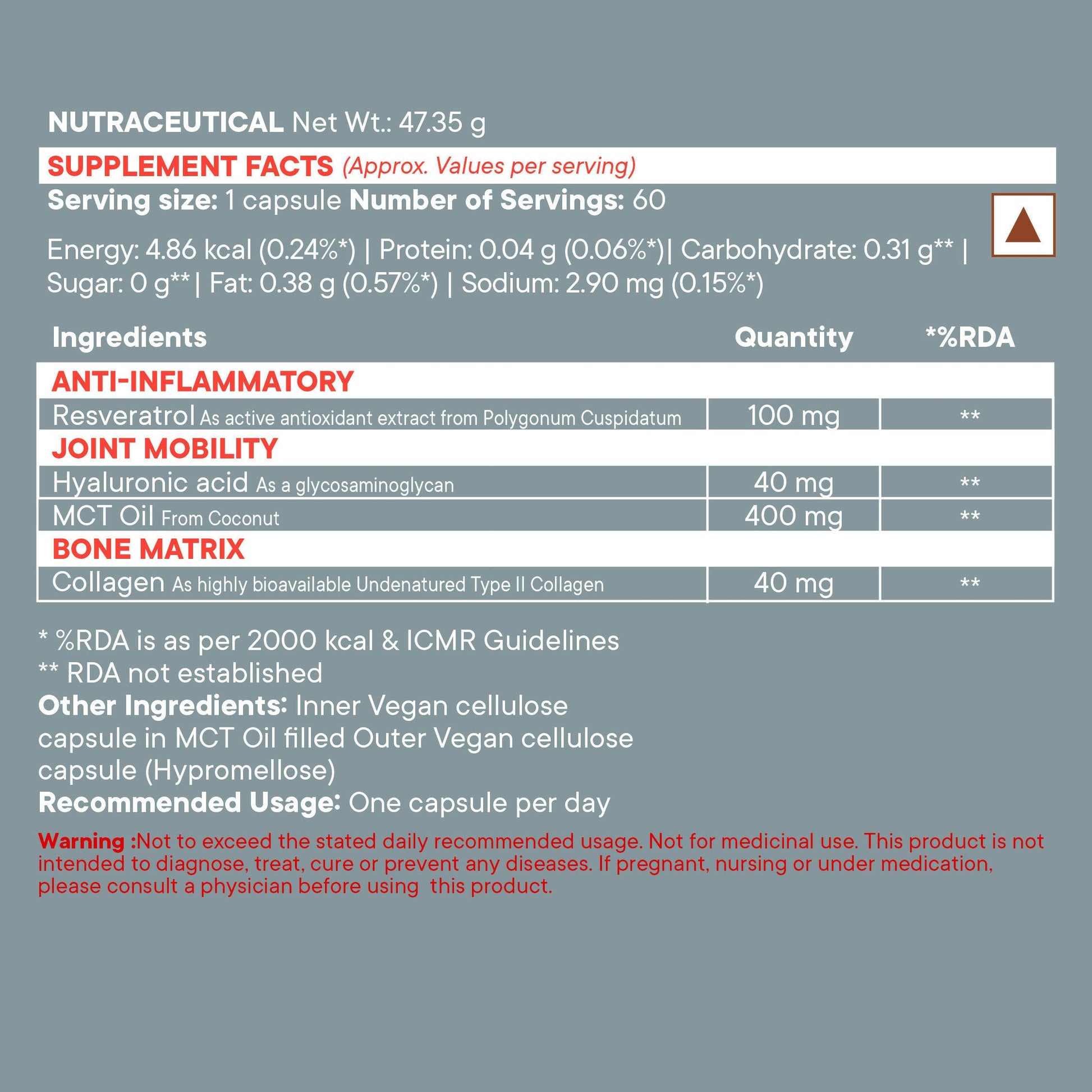 Wellbeing Nutrition Slow | Bone & Joint Support Capsules - Swadesiicart