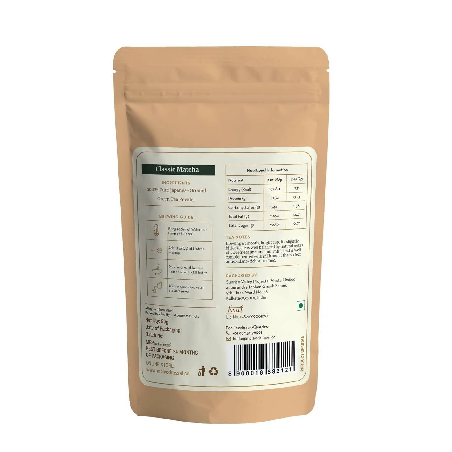 McLeod Russel 1869 Classic Matcha - 100% Pure Japanese Matcha Green Tea | Swadesiicart