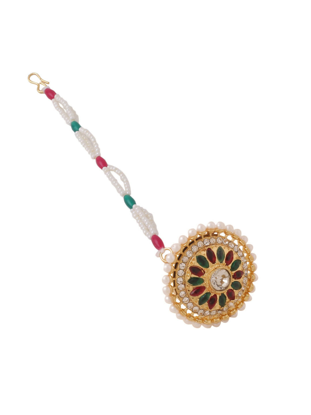 NVR Women's Trending Stylish Gold-Polished Maang Tikka | Swadesiicart