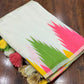 Cream Polycotton Woven Design Saree with Unstitched Blouse - Hiral Fashion | Swadesiicart