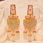 Pink Traditional Gold-Polished Meenakari Jhumka Jhumki Earrings Indian Jewellery For Women Girls By House of Ree - Swadesiicart