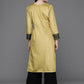 Ahalyaa Women Floral Yoke Design Gotta Patti Velvet Kurta - Mustard Color | Swadesiicart