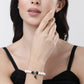 NVR Men & Women Set of 2 Black & White Onyx Handcrafted Elasticated Bracelet - Swadesiicart