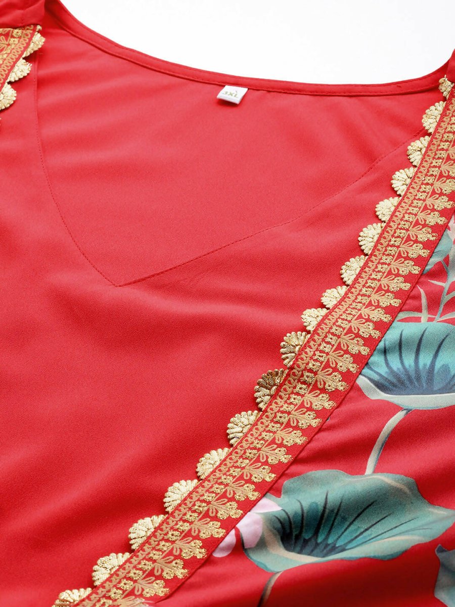 Ahalyaa Women's Traditional wear Ethnic Dress - Red | Swadesiicart