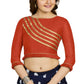 Aastha Fashion Women's Orange Art Silk Designer Party Wear Readymade Blouse