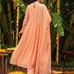 Janasya Peach Georgette Sequined Kurta,Bottom & Dupatta | Swadesiicart