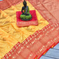 DEIANA'S Beautiful Designer Golden zari Soft Lichi Silk Saree - Yellow - Swadesiicart