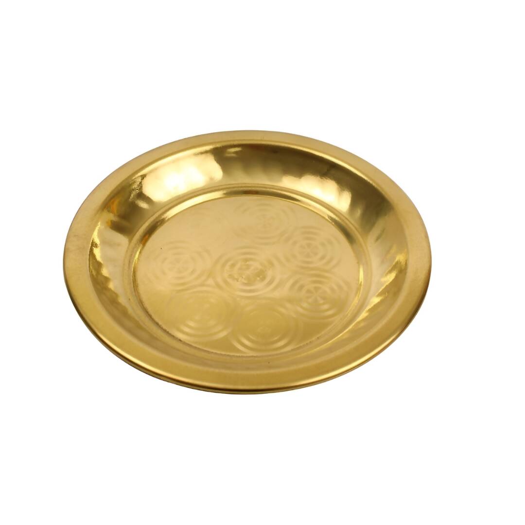 Spillbox Gold-Toned Brass Ring Thali Pooja Essential | Swadesiicart