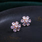 NVR Women Golden Cz Studded Studs Earrings | Swadesiicart