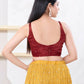 Joban Fashion Red Gajji Silk Sleeveless Back Open Blouse - Swadesiicart