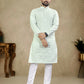 Anaita Sky_Blue Lucknowi Work Silk Straight Kurta