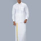 Ramraj Cotton Mens Full Sleeve Formal 100 % Cotton White Shirt | Swadesiicart