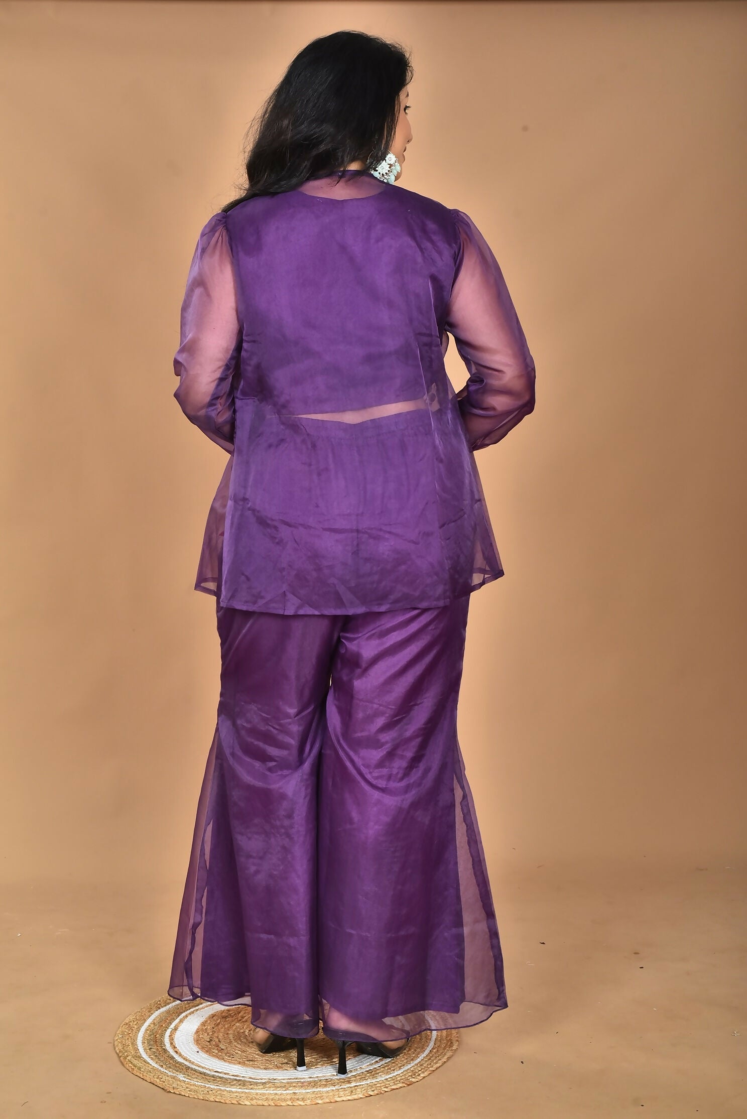 Morchari Women Hand Embroidery Crop Top-Purple - Swadesiicart