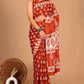 Exclusive Collection Red Beautiful Mulmul Cotton Saree - Swadesiicart