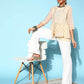 Ahalyaa Off-White Solid Fluid Tie-Up Top | Swadesiicart