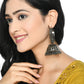Mominos Fashion Johar Kamal Oxidised Black-Plated With Ghungroo Jhumkas - Swadesiicart