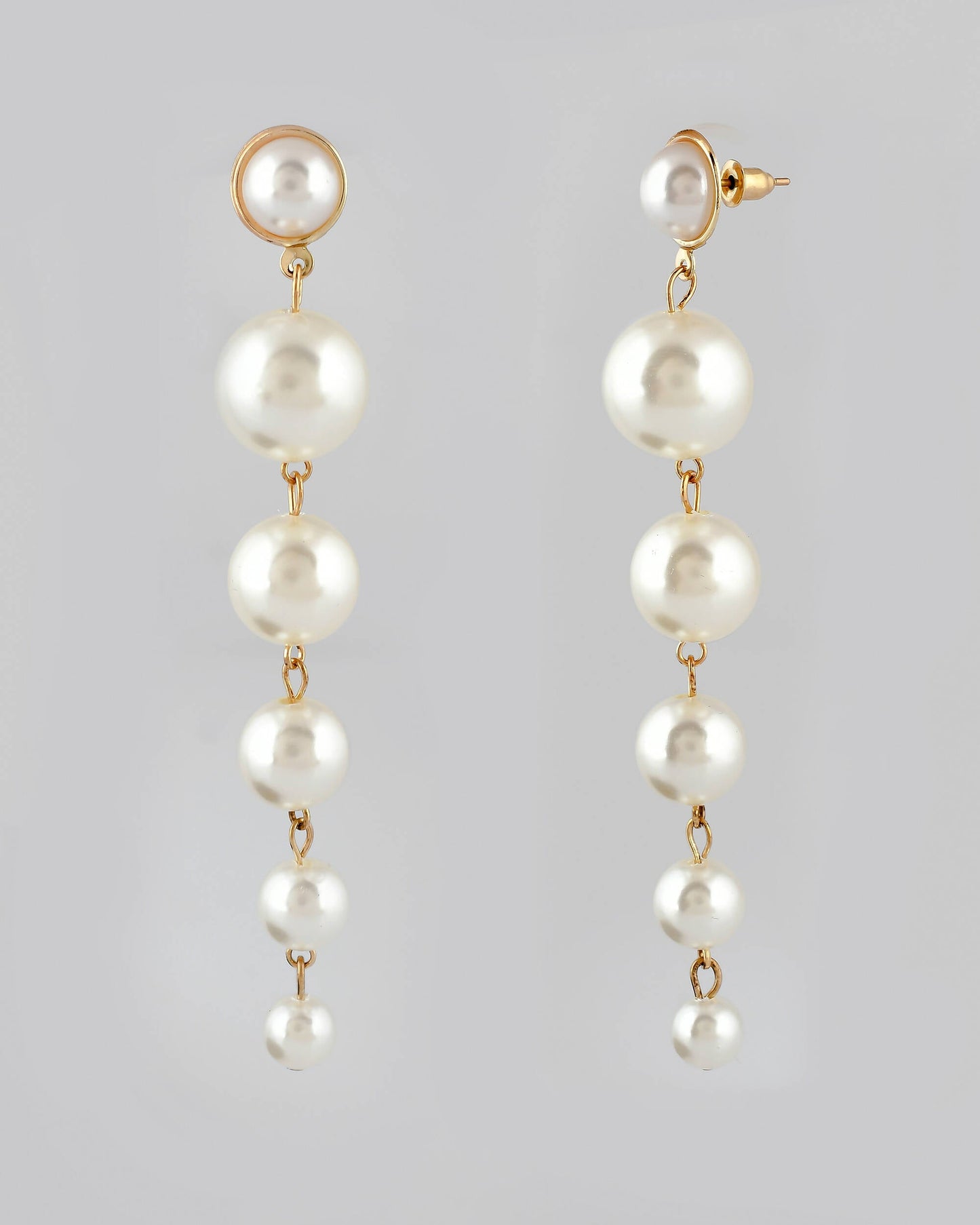 VOJ Women Gold Tone Pearl Stainless Steel Drops & Danglers Earrings - Swadesiicart